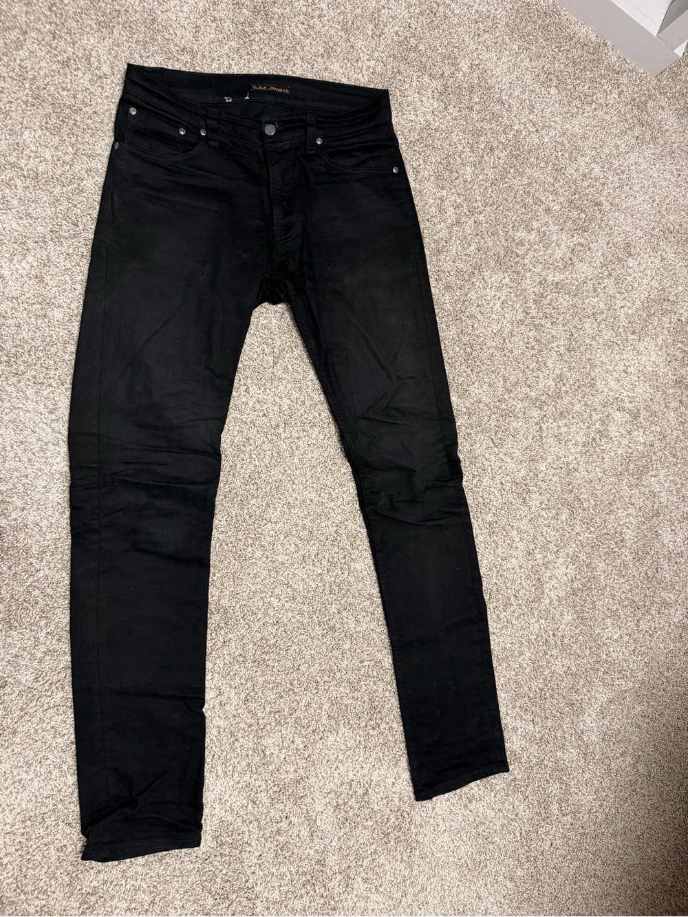 Men's Nudie Black Slim Fit Jeans - 31x36